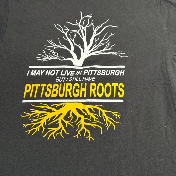 Pittsburgh Roots T Shirt Mens Large Black Graphic Tee Pittsburgh PA Roots Shirt - Picture 2 of 5